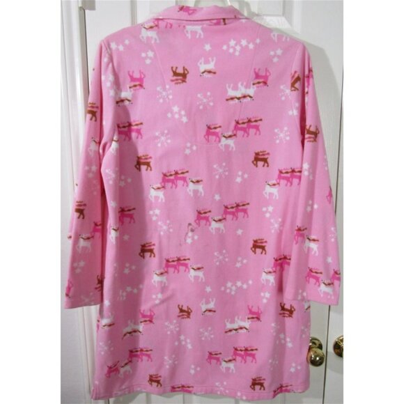 NWOT Charter Club Intimates Pink Fleece Reindeer Bathrobe Robe, XL - Picture 3 of 3